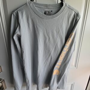 Carhartt Womens XS long-sleeved shirt Light blue with light peach color